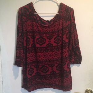 Thin Soft 3/4 sleeve Printed Blouse